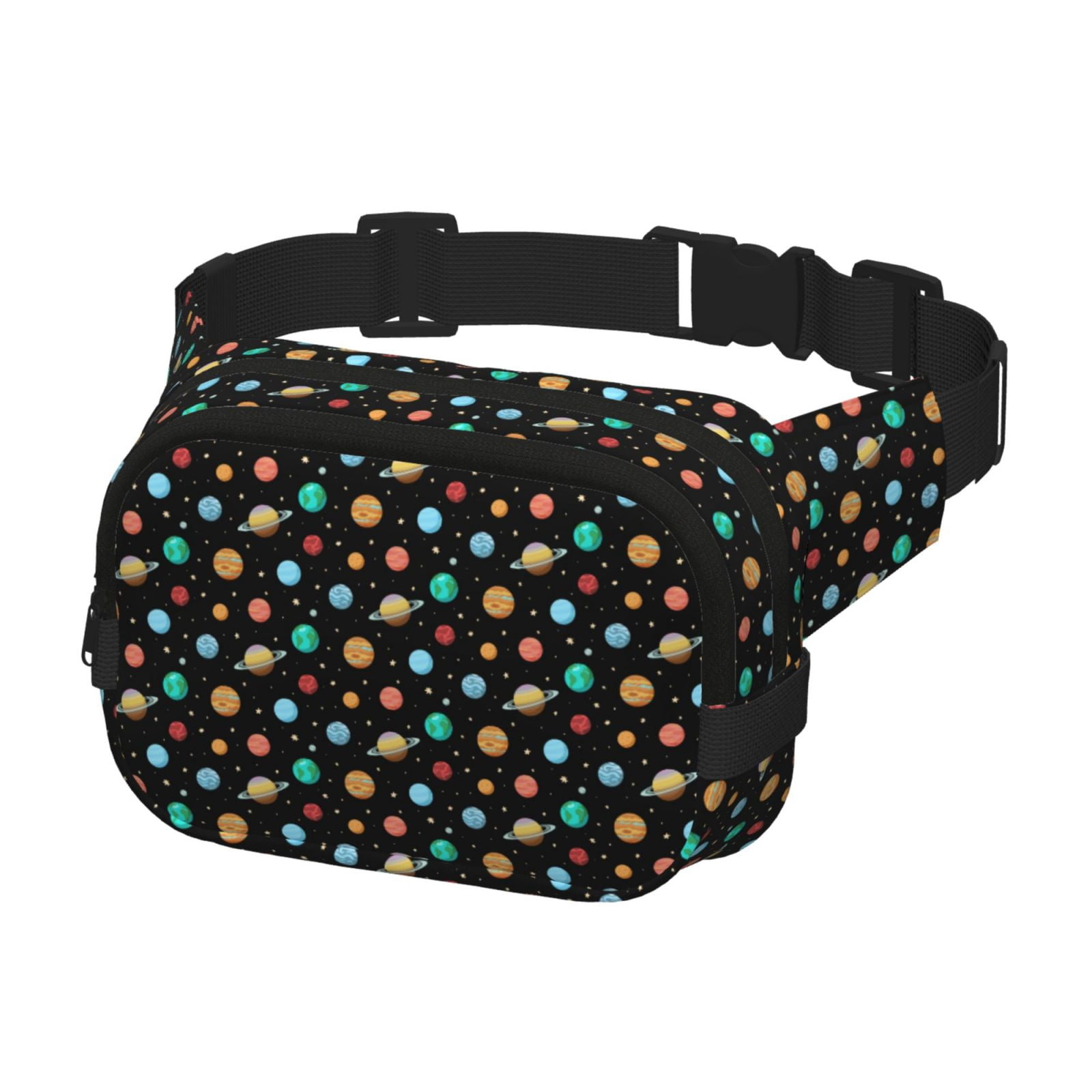 Kuqiui Solar System Planets Space Print Fanny Packs for Women Cross Body Waist Bag Fashionable Fanny Pack Designer Workout Hiking Waist Pack Running Travel Gym