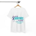 thumbnail image 2 of Wound Teal&Purple Ribbon Suicide Prevention Awareness T-Shirt ID-0628-DJ0L, 2 of 7