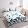 thumbnail image 3 of jejeloiu Kawaii Butterfly 7pcs Bedding Comforter Set,Chic Leopard Print Queen Bedding Sets,Blue Black Queen Sheet Sets For Girls Teens,Ultra Soft Home Decor Reversible, 3 of 8