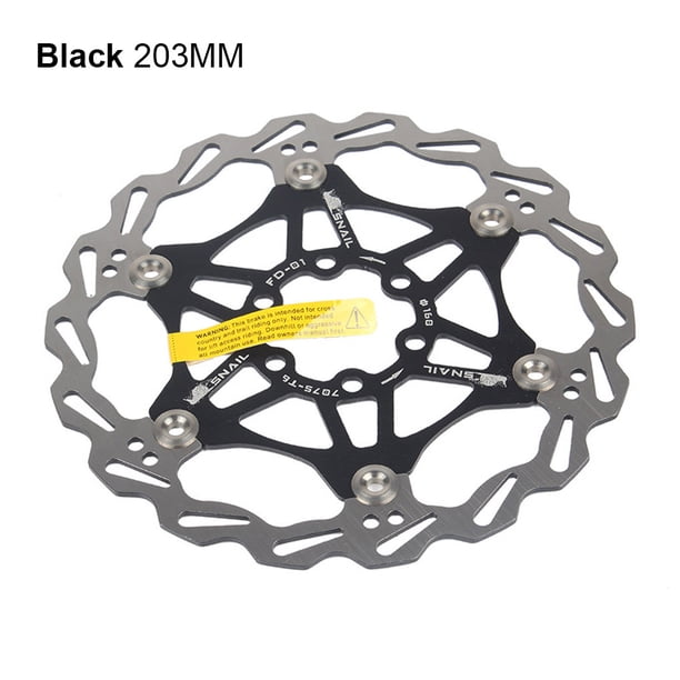 Greeniant Bicicleta MTB160/180/203 mm Rotores de acero inoxidable Disco de freno de bicicleta Rotor + 6 pernos Ciclismo Negro 203MM
