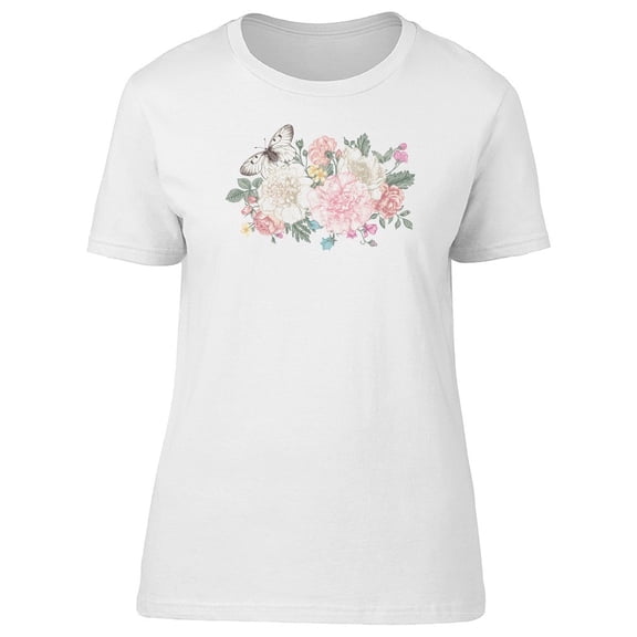 Flowers And Butterfly Tee Women's -Image by Shutterstock