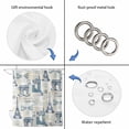thumbnail image 4 of Eiffel Tower Shower Curtain, Waterproof Shower Curtains for Bathroom, European Architectural Retro Hand-Painted Washable Fabric Bathtub Curtain Set Bath Decor with 12 Hooks Standard 72"x72", 4 of 8
