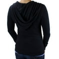 thumbnail image 3 of Ms Lovely Ultra Soft Women's Sleep and Lounge Zip-Up Sweatshirt with Hoodie - Black X-Large, 3 of 4