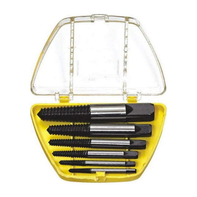 Xingzhi Damaged Screws Extractors Extracting Tools Broken Bolts Drill Bits Remover with Storage Case Woodworking Accessory 6 Pcs/set 1Set