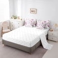 thumbnail image 5 of Homewish Purple Daisy Bedding Comforter Set 7 Pieces for Kids Children Teens,Spring Garden Full Bedding Set Lightweight,Chic Flowers Fitted Sheet Flat Sheet,Microfiber Bedroom Decor,Reversible, 5 of 8
