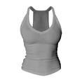 thumbnail image 5 of DondPO Womens Tank Tops,Lady V Neck Racer Back Tank Top For Women Padded Ribbed Long Tank Fitted Basic Tops,Halter Tops for Women,Womens Loose Tank Tops Clearance！ Gray L Clearance！, 5 of 5