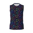 thumbnail image 6 of Lsque Colored Hearts Print Men's Cotton Blend Sleeveless Muscle Shirts (S-3XL)- Moisture Wicking, Odor Protection, UPF 30+,X-Large, 6 of 8