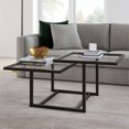 thumbnail image 2 of Henn&Hart Metal Two Tier Black and Bronze Glass Top Coffee Table, 2 of 8