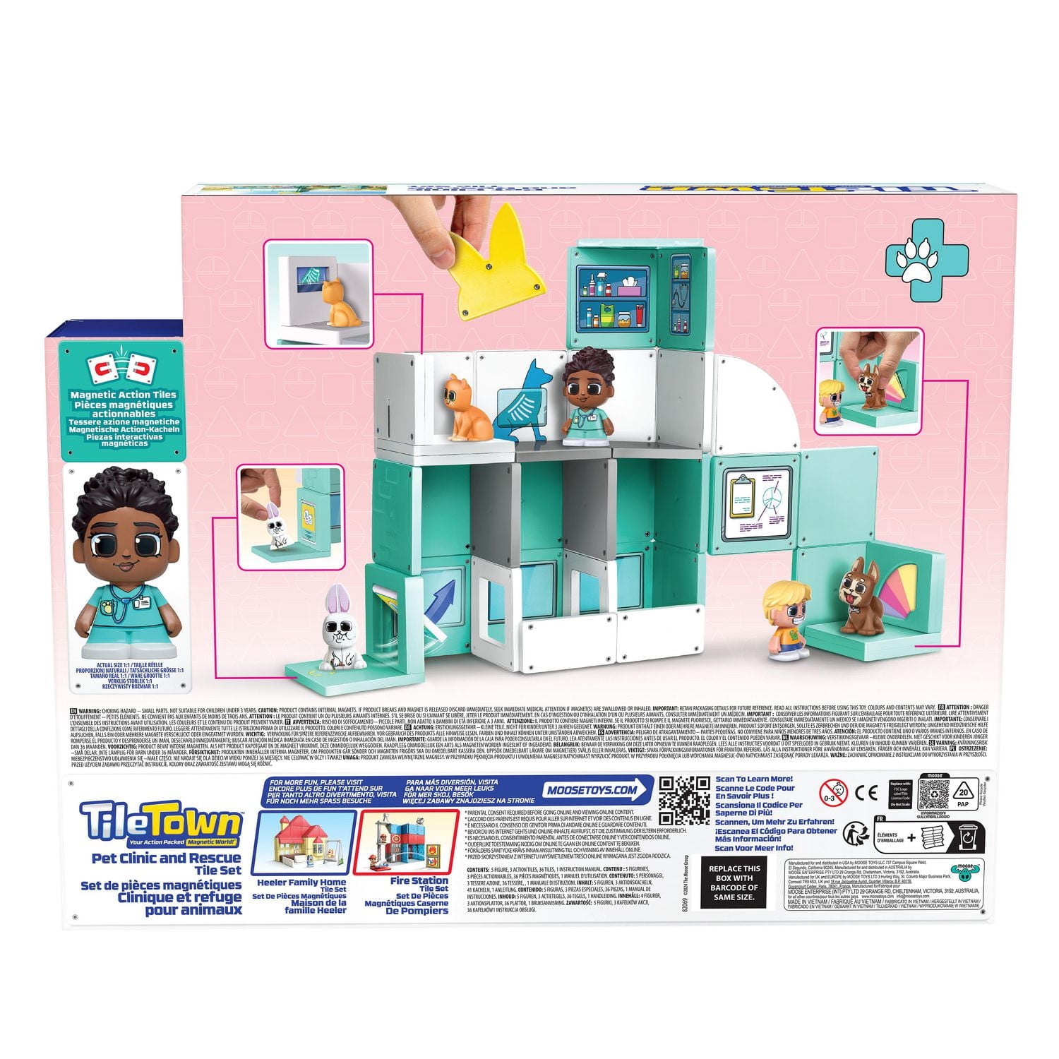 Jeu de tuiles magnétiques pour vétérinaire de Tile Town