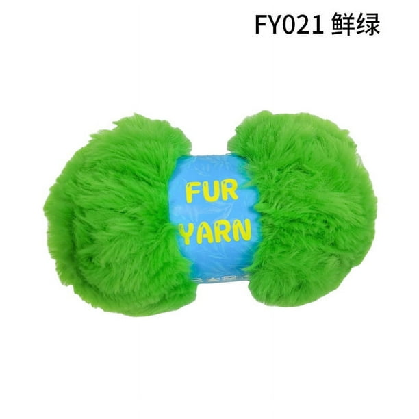 Nvzi madeja de hilo de pelo súper suave, grueso y esponjoso, hilo de pelo sintético suave para tejer a crochet, longitud total 1 × 30 m (1 × 33 yardas, 50 g × 1), verde