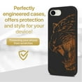 thumbnail image 2 of Case Yard Wooden Case for iPhone-SE Soft TPU Silicone cover Slim Fit Shockproof Wood Protective Phone Cover for Girls Boys Men and Women Supports Wireless Charging Roaring Tiger Design, 2 of 7