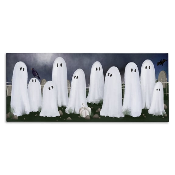 Stupell Industries Eclectic Ghosts in Graveyard Canvas Art, 24 x 10, by Jennifer Stith
