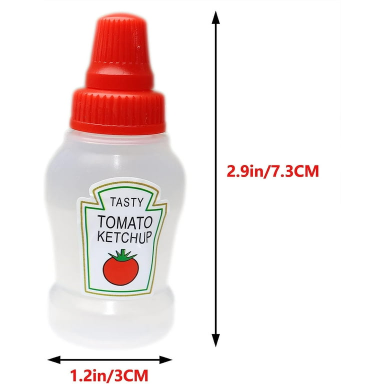 Ghyt 4 Pièces Mini Bouteilles de Ketchup, 25ml Rechargeable