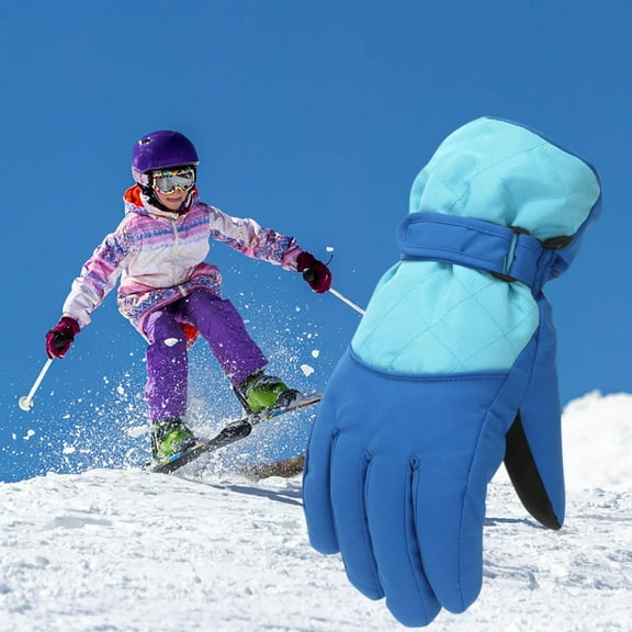 Spring Savings Clearance Items! Zeceouar Kids Toddler Girls Boys Winter Waterproof Windproof Snow Ski Gloves Children Fleece Warm Glove Outdoor Thermal Snow Mitten for Cold Weather 6-16 Years