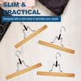 thumbnail image 4 of BagDream 20 Pack Wooden Pants Hangers with Clips, Non Slip Natural Skirt Hangers Smooth Wood Clamp Hanger ith 360°Swivel Hook for Pants, Jeans, Slacks, 4 of 8