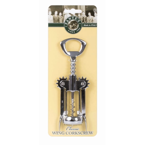 Abrebotellas Sacacorchos de Alas Fante Italia 17 cm Cromo Duradero