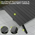 thumbnail image 7 of Pellebant 118" Outdoor Dining Table for 8-12, Aluminum Sturdy Frame with Umbrella Hole, Black Wood-Grain Top, 7 of 7
