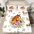 thumbnail image 2 of Erosebridal Chic Horse Full Sheet Sets,Farm Animal Bedding Full Size,Colorful Floral Bed Sheets Set Full Size,Super Cozy Room Decoration，4pcs, 2 of 8