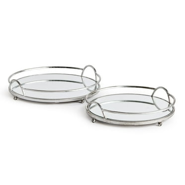 Hudson Mirrored Trays, Set Of 2 - Set of 2 Glass