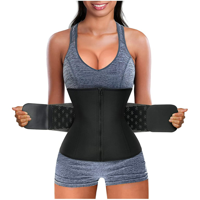 Molutan Women Waist Trainer Corset Cincher Belt Tummy Control Slimming Body  Shaper Belly Workout Sport Girdle(Black, XS)