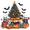 Green Halloween Trees, variant on Yayeee 40oz Stainless Steel Tumbler with Straw and Handle Double-Wall Insulated Travel Water Bottle, Green Halloween Christmas Trees