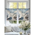 thumbnail image 3 of Oil Painting Texture Sheer Curtains 54 Inch Long 2 Panels, Modern Theme White Ocean Shell Light Filtering Rod Pocket Curtains, Sheer Voile Drapes for Living Room Bedroom, 52"x54", 3 of 8