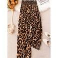 thumbnail image 4 of Women'S Leopard Print Wide Leg Pants Elastic Waist Casual Loose Fit Trousers Fashion Lounge Yellow Leopard XXL, 4 of 7