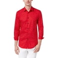thumbnail image 1 of I.N.C Chemise Boutonnée Extensible à Imprimé Blé pour Hommes, Rouge, Grand, 1 of 1