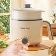 thumbnail image 2 of Electric Hot Pot with Steamer, 1.8L Nonstick Electric Cooker Steamer, Portable Mini Ramen Cooker With 2 Temp Settings for Cooking Ramen/Noodles/Soup/Oatmeal, Gray(Rotary Switch), 2 of 8
