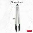 thumbnail image 6 of GoodCook Gourmet Locking Tongs, 11in Heavy Gauge Stainless Steel With Scalloped Head Silicone Grip, 6 of 18