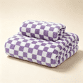 thumbnail image 3 of Checkered Towels, Soft Absorbent Towel for Bathroom, Shower, Spa and Hotel, Suitable for Adults, Women and Teen Girls, Home & Travel Use, 29.53x13.78 Inch(Purple), 3 of 5