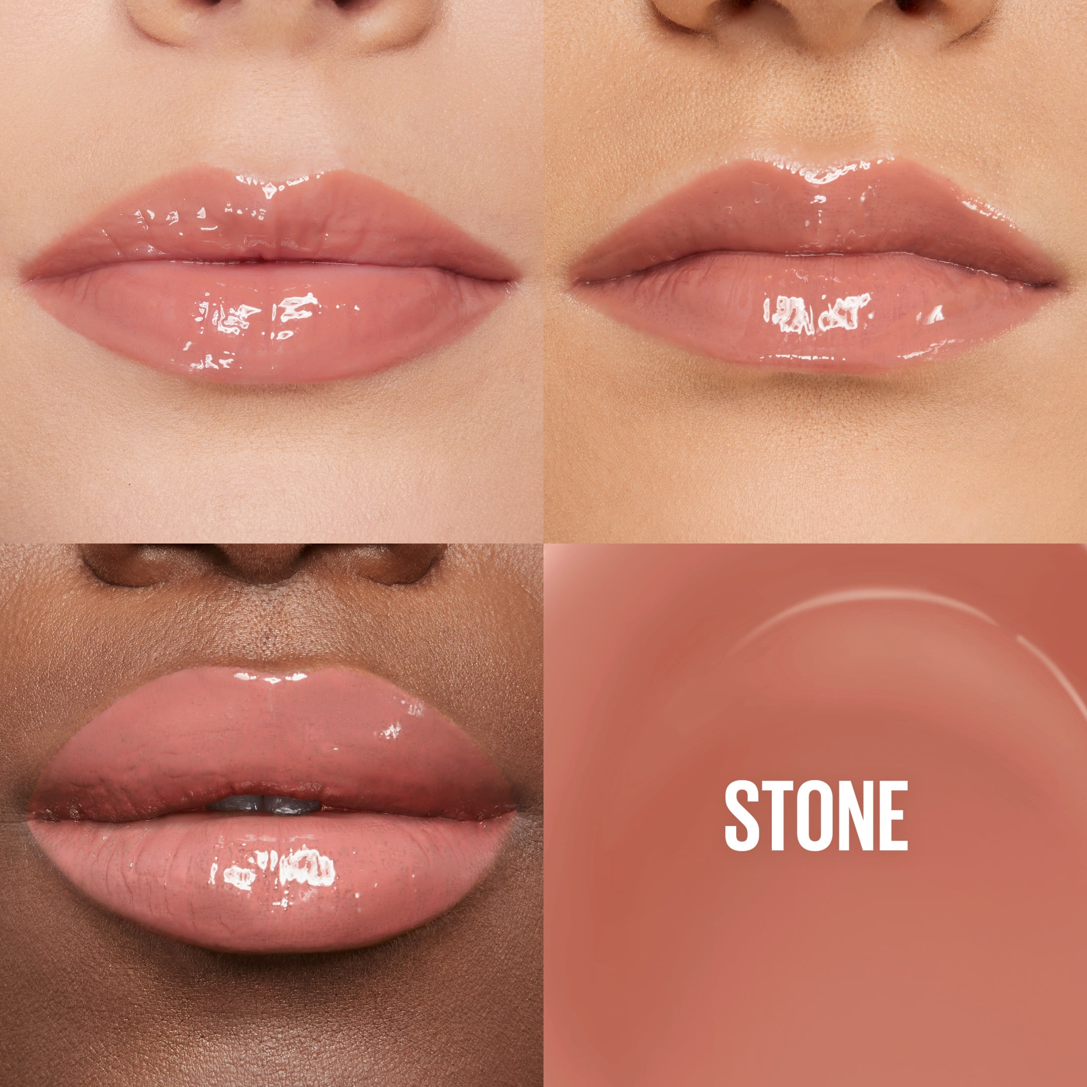Maybelline Lifter Gloss Lip Gloss Makeup with Hyaluronic Acid, Stone, 0.19 oz