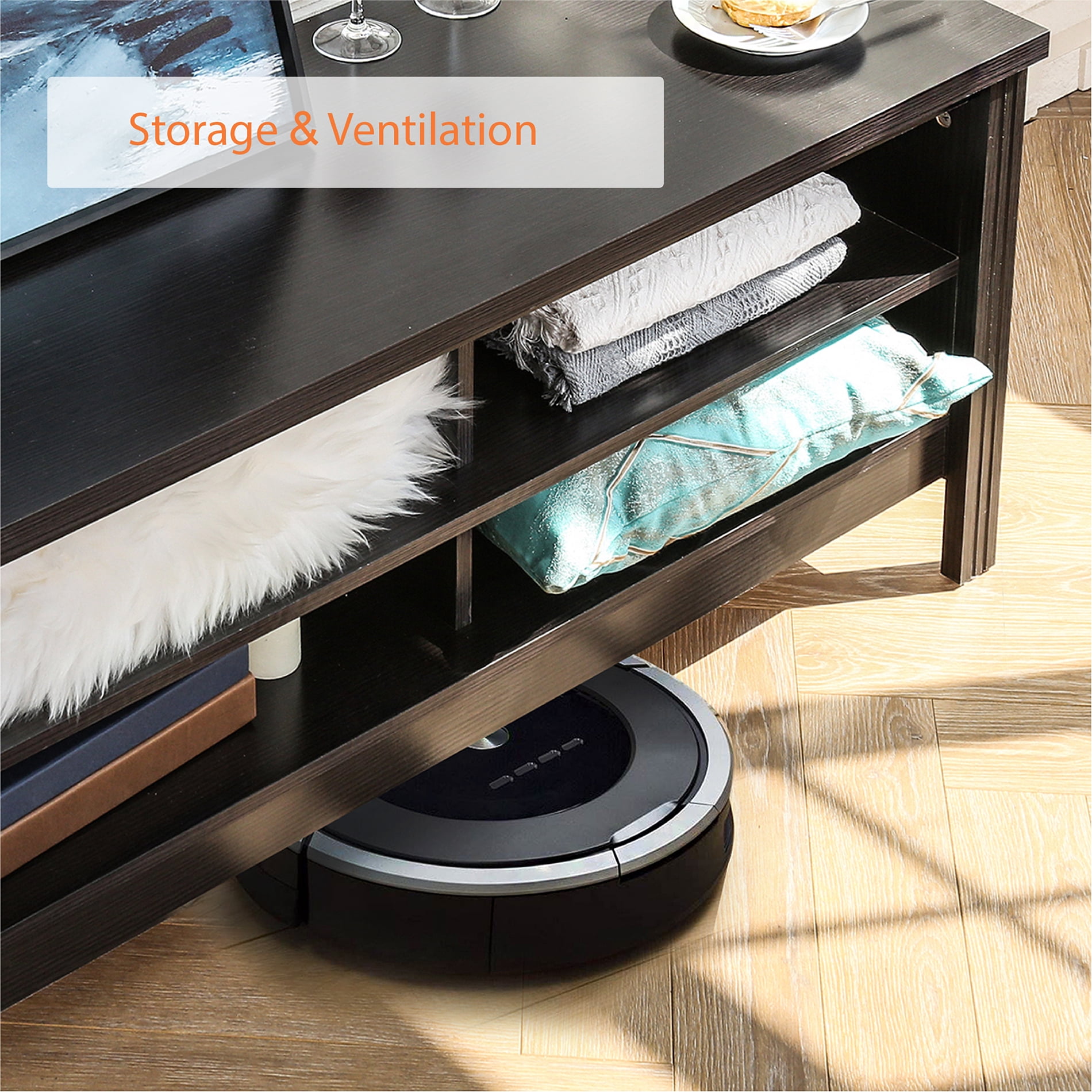 TV Stands for 65 inch TV Entertainment Center Black Media Cabinet TV Console for Living Room and Bedroom