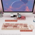 thumbnail image 4 of Wireless Keyboard and Mouse, KOOTOP Cute Keyboard and Mouse, 2.4G Wireless Keyboard with Retro Round Keycap for PC, Mac, Laptop,Computer Windows (Milk Tea), 4 of 9