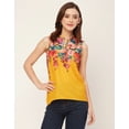 thumbnail image 2 of Moomaya Sleeveless Mandarin Collar Printed Georgette Top - Women's Stylish Top, 2 of 9