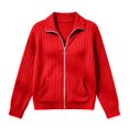 thumbnail image 5 of DailyTrove Women's Ribbed Knit Zip Up Jacket Long Sleeve Stand Collar Casual Outerwear with Pockets, 5 of 5
