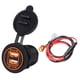 thumbnail image 1 of BR Cargador de teléfono móvil USB de doble apertura impermeable para coche, motocicleta, barco, 4,2 A, color naranja, DC12-24V, 1 of 10