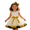 thumbnail image 4 of Byoo Little Girls' Tiger Print Tutu Dress Ruffle Sleeve Bow Waist Tulle Party Dress for Carnival Birthday Parties Dresses,White, 4 of 4
