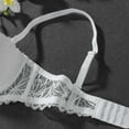 thumbnail image 5 of Fiaer Women's Balconette Push up Bra Lace Plus Size Unlined Sheer Underwire Adjustable Straps Bras White 90C, 5 of 9