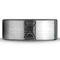 thumbnail image 2 of Tungsten Time Capsule Sand Hourglass Hour Glass Band Ring 8mm Men Women Comfort Fit Brushed Gray Flat Cut Black Polished, 2 of 4