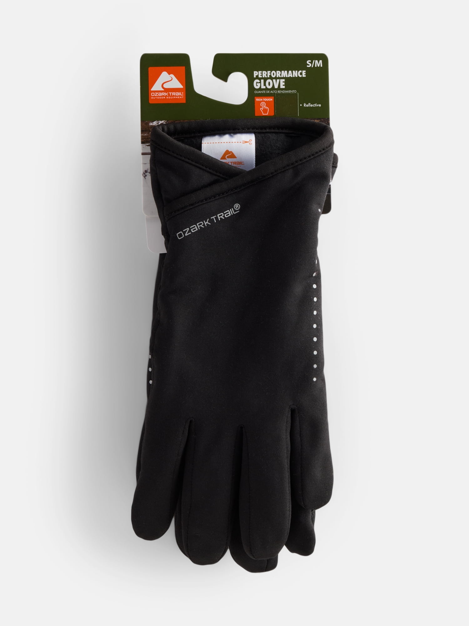 Ozark Trail Women's Ski Performance Gloves, Black Soot, S/M