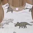 thumbnail image 2 of Combinaison Dinosaure pour Garçons Sans Manches et Chapeau Ensemble 2 Pcs, 2 of 5