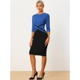 thumbnail image 3 of Vestido de tubo Allegra K para mujer Color de contraste Azul real S, 3 of 6