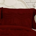 thumbnail image 3 of D.N.G. BEDDINGS 800 Thread Counts, 100% Egyptian Cotton, 550 GSM Microfiber filled Quilt Ruffled With Small Pom Pom Textured 3 Piece Super King Size Comforter Set, Burgundy, 3 of 6