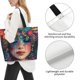thumbnail image 3 of Balery Bohemian Colorful Flower Woman Bolsa Tote Estilo Estético con Cremalleras, Bolsa de Hombro, Bolsa de Compras Grande y Plegable, 3 of 8