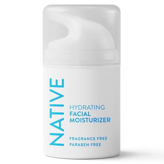 Native Hydrating Facial Moisturizer for Dry Skin, Silicone Free, Fragrance Free, with Vitamin B3 and Shea Butter, Dermatologist Tested, 1.7 oz