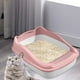 thumbnail image 1 of Caja de arena para gatos con tapa abierta, accesorios para jaula de arena, caja de arena para inodoro, recipiente profundo, inodoro para ir al baño, , Rosa 36.9X29.3X16CM, 1 of 10