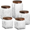 thumbnail image 2 of 5Pcs 17oz 24 oz 34oz Vintage Glass Canisters, Retro Kitchen Canisters with Airtight Lids, Food Storage Containers, Pantry Jar for Coffee Bean, Tea, Spices, 2 of 6