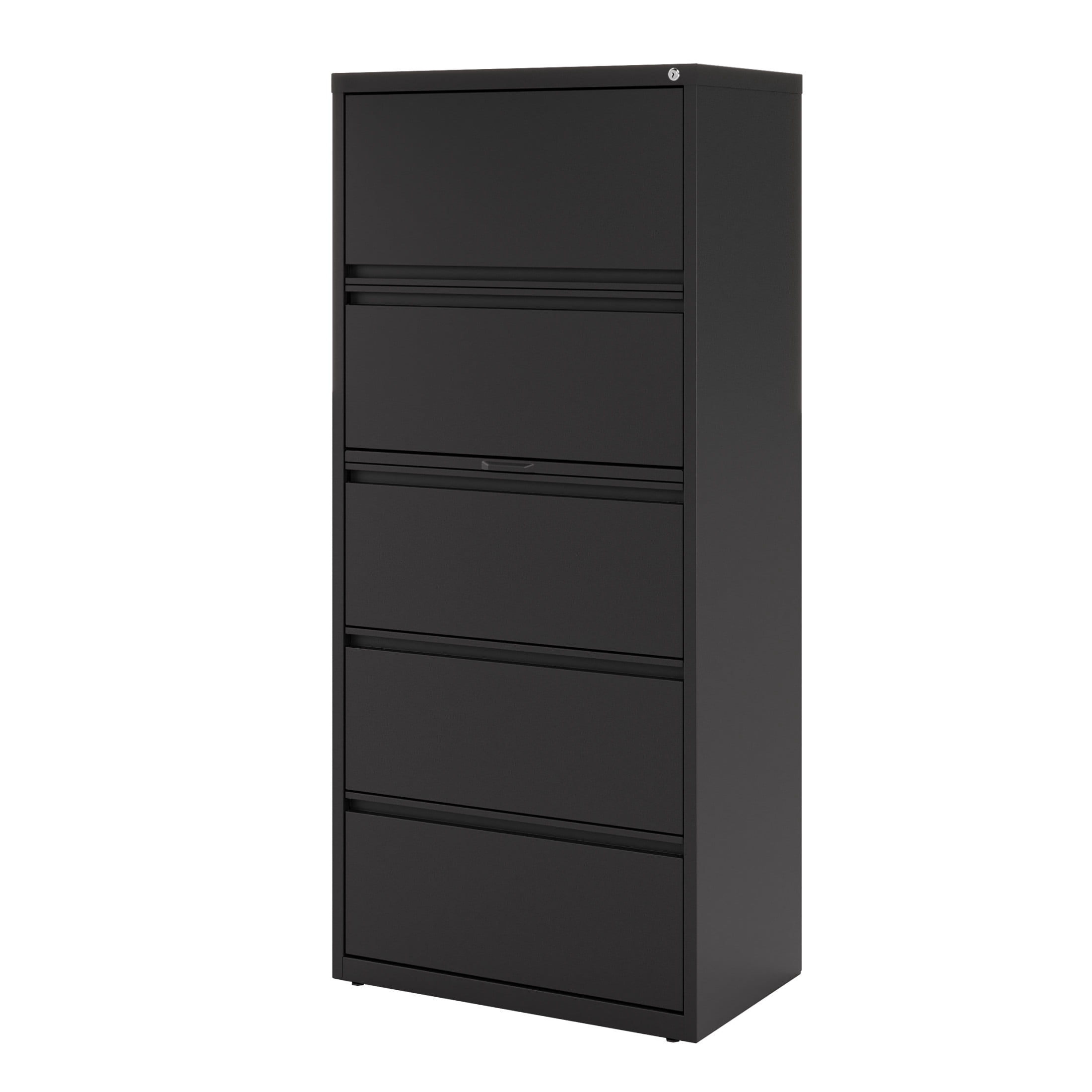 Hirsh 30 inch Wide 5 Drawer Metal Lateral File Cabinet for Home and Office, Holds Letter, Legal and A4 Hanging Folders, Black