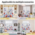 thumbnail image 5 of 4th of July Kitchen Curtains Window Panels, Red Blue Floral Independence Day Poppy Flower Leaf Insulated Window Treatment Curtain, Grommet Curtains for Bedroom/Living Room/Bathroom, 2 Piece 52"Wx72"L, 5 of 8